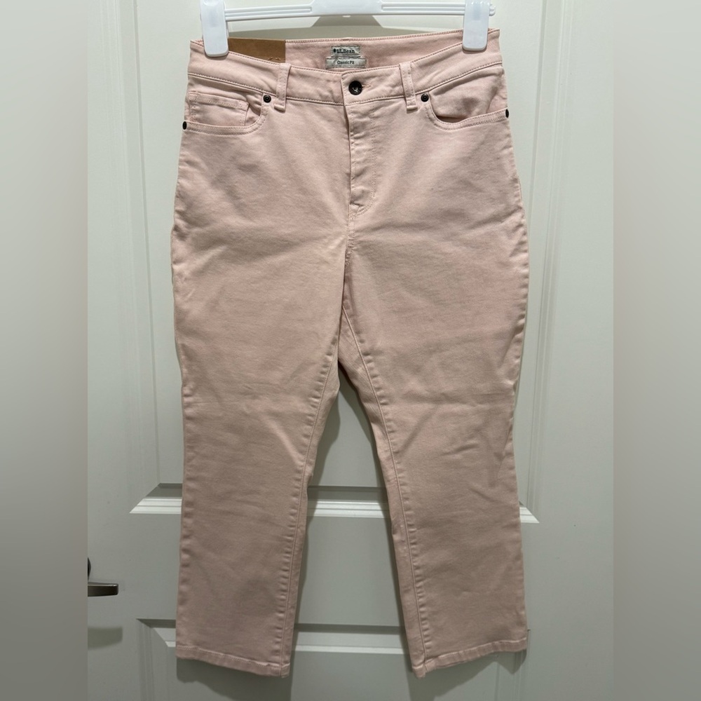 NWT L.L. Bean Soft Pink Straight Leg Jeans